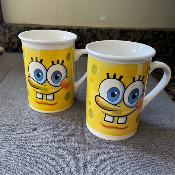 SPONGEBOB SQUAREPANTS VIACOM COFFEE MUG NICKELODEON (set of 2) - Picture 2 of 13